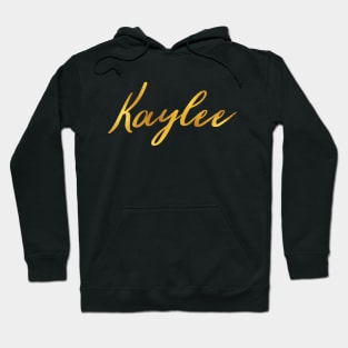 Kaylee Name Hand Lettering in Faux Gold Letters Hoodie